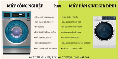 So sánh máy giặt công nghiệp và máy giặt dân dụng – Lựa chọn đúng cho tiệm giặt